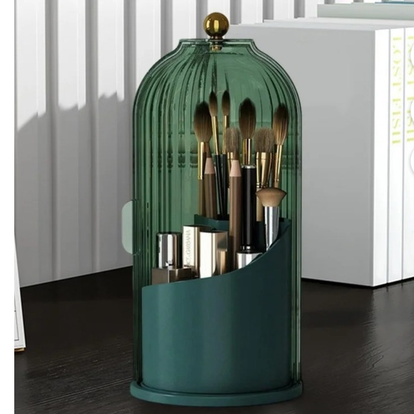 Green Makeup Brush Holder with Gold Accent - Picture 6 of 6